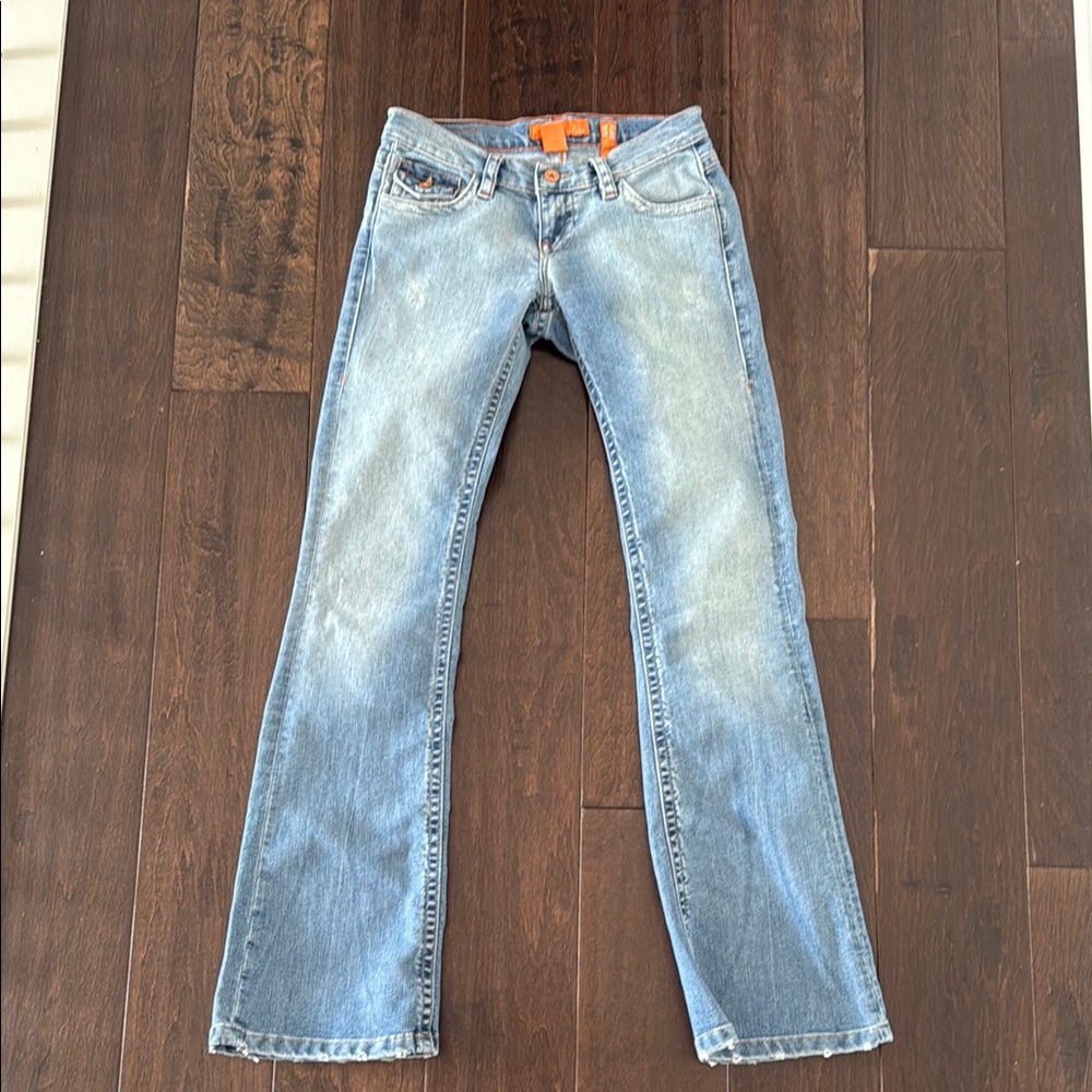 Colin’s Jeanswear Flare Rita Classic Light Blue Distressed Jeans - Picture 2 of 15